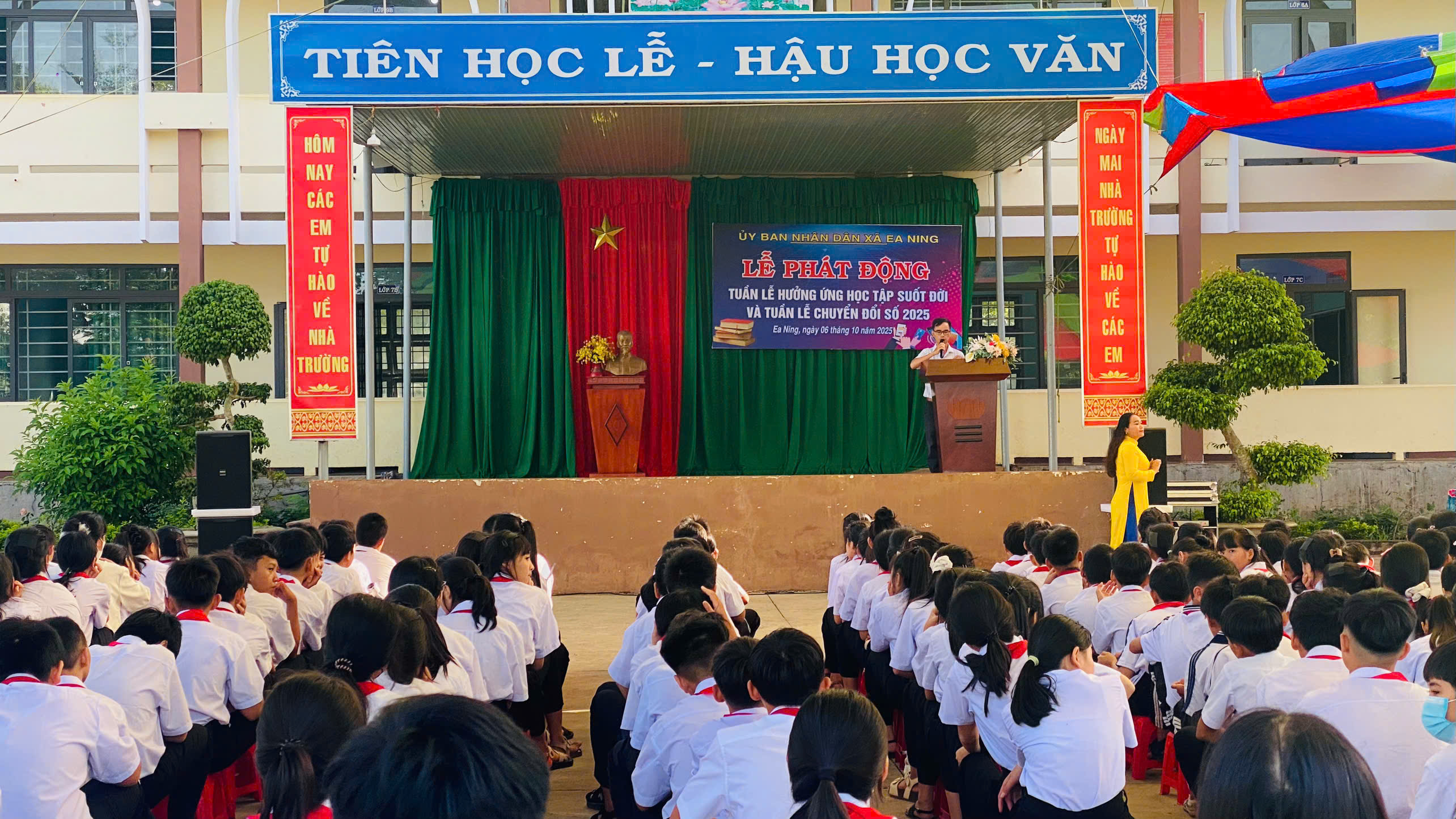 LỄ PHÁT ĐỘNG “TUẦN LỄ HƯỞNG ỨNG HỌC TẬP SUỐT ĐỜI” VÀ TUẦN LỄ CAO ĐIỂM THỰC HIỆN PHONG TRÀO “BÌNH DÂN HỌC VỤ SỐ” NĂM 2025 TẠI XÃ EA NING