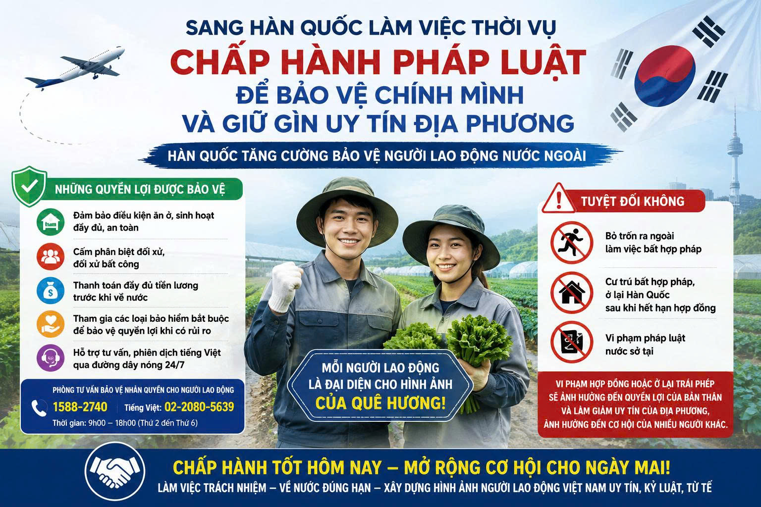 Hàn Quốc tăng cường bảo vệ người lao động thời vụ – Người lao động cần tuân thủ pháp luật, không bỏ trốn, không cư trú bất hợp pháp
